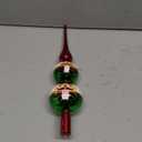 Simgoing 13 Inch Glass Nutcracker Christmas Tree Topper 3 Tier Nutcracker Christmas Glass Finial Vintage Treetop Decor for Xmas Gift Home Vintage Holiday Party Decoration