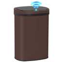 BestOffice | 13 Gallon Stainless Steel Trash Can with Lid | Brown | Automatic Touchless Garbage Can | Odor Control | Modern Oval Design | Easy to Clean | Fits Any Kitchen, Bathroom, Office or Home