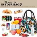 Butterfly Lunch Bag Reusable Black and White Leakproof Insulated Lunch Box Cooler Tote Bag Food Snack Container Box for Men Women Adult Work Travel Picnic