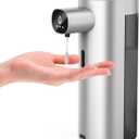 Automatic Liquid Soap Dispenser Touchless, USB Rechargeable Smart Hand Soap Dispenser, 13.5oz/400ml, 3-Level Adjustable, Compatible with Thick Thin Dish Soap for Bathroom Kitchen, Clog-Free (Silver)