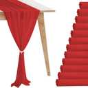 12 Pack Red Table Runner 10ft Romantic Chiffon Table Runner for Wedding Baby Shower and Birthday Party Cake Table Decorations(120 x 12 in)