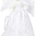 Kurt Adler 12-Inch White and Silver Fiber Optic LED Angel Treetop