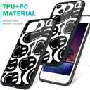 MAYCARI Compatible with iPhone 13 mini Case for Children Women Funny Face Design, Hard Back Cover with Black Funny Cute Cool Art Pattern Soft TPU Bumper Phone Case