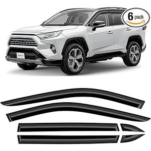 CLIM ART Incredibly Durable Rain Guards for Toyota RAV4 2019-2025, Original Tape-on Window Deflectors, Vent Deflector, Window Visors, Car Accessories, 6pcs. - 419460