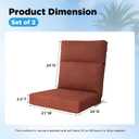 Outdoor Patio Chair Cushions 44x21x3.5 inch, Set of 2 Thicken Comfy Cushions for Rocker Non Slip Fade Shield Water Repellent High Back with Ties, Terra Cotta