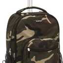 Rockland Single Handle Laptop Rolling Backpack, 19", Camo