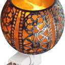 Salt Night Light,Natural Wall Light Salt Lamp with 2 Bulbs, Himalayan Rocks Salt Lamp with Spherical Metal Basket Gift (Orange)