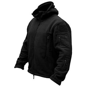 CRYSULLY Men's Military Tactical Sport Warm Fleece Hooded Outdoor Adventure Jacket Coats, XXL