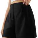 NIMIN Shorts for Women Dressy Casual High Waisted Tailored Trouser Shorts Wide Leg 2026 Summer Fashion Outfits with Pockets (M)