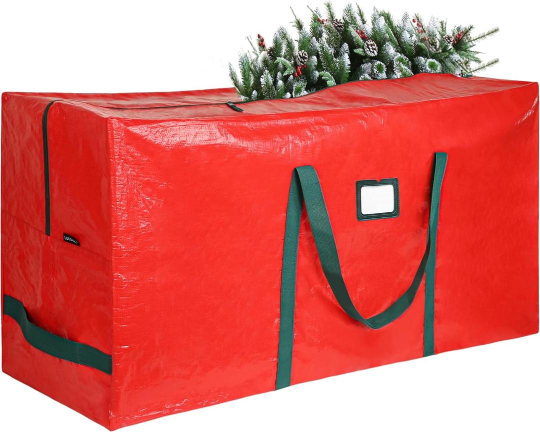 Large Christmas Tree Storage Bags Heavy Duty Tree Bags Holiday Storage Bags Protects From Moisture Or Dust,Alternative To Xmas Tree Storage Box (Red, 9 Ft)