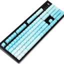 YMDK Double Shot 104 Dyed PBT Shine Through Keyset OEM Profile Keycap Set for Cherry MX Switches Mechanical Keyboard 104 87 61,Blue Gradient (Only Keycap)