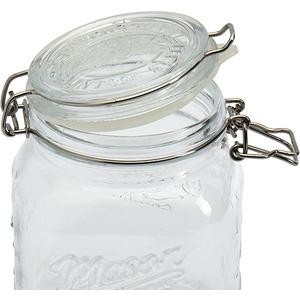 Mason Craft & More Airtight Kitchen Food Storage Clear Glass Clamp Jars