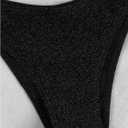 SOLY HUX Women's High Cut Bikini Set Cheeky Beach Swimsuits Two Piece Bathing Suits Resort Wear (Black, M)
