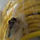 100ft 10 Gauge Outdoor Extension Cord Waterproof with Lighted Indicator,10 AWG SJTW Heavy Duty 15Amp 1875W,3 Prong Cords Flexible Copper Yellow ETL Listed