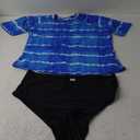 Womens Two Piece Plus Size Short Sleeve Rash Guard Sets Modest Swim Shirts Top and Shorts UPF50+ Swimsuit, 1X