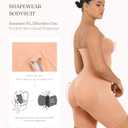 FeelinGirl Strapless Bodysuit for Women Tummy Control Shapewear Wedding Dress Body Shaper with Removable Straps (Beige, L)