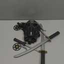 Ninja Toy Weapons Set with Backpack Case Swords Katana Throwing Discs Mask for Kids Role Play Costume Accessories