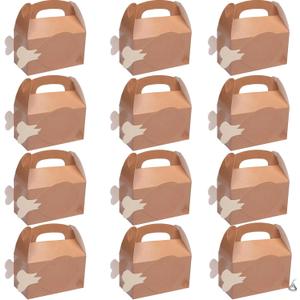 Fun Express 6 1/4" x 5 1/4" Turkey Leg Brown Cardstock Favor Boxes - 12 Piece