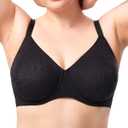 HSIA Minimizer Bra for Women - Full Coverage Seamless Lace Bra Plus Size Underwire Unlined Bra for Heavy Breast (34C, Black)