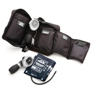 ADC Multikuf 731 3-Cuff EMT Kit with 804 Portable Palm Aneroid Sphygmomanometer, Small Adult, Adult and Large Adult Blood Pressure Cuffs (19-50 cm), Black Nylon Zipper Storage Case, Multi-color, Small Adult, Adult & Large Adult (19-50cm)