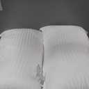 viewstar Bed Pillows Queen Size Set of 2, Hotel Collection, Down Alternative Soft Pillow for Back, Stomach or Side Sleepers, Striped White