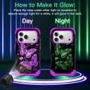 LONTECT for iPhone 17 Pro Max Case 3 in 1 Shockproof Heavy Duty Rugged Hard PC+Soft Silicone Full Body Protective Cover Butterfly Case for Apple iPhone 17 Pro Max 2025, Glow in the Dark Purple