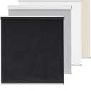 ChrisDowa Cordless 100% Blackout Roller Shade, with Striped Jacquard, Thermal Insulated, UV Protection Fabric, Total Blackout Blinds for Window, French Doors, Home and Office, Black, 24" W x 72" H