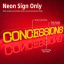 Concessions Neon Sign Baseball Neon Lights for Birthday Party USB Powered Concession Stand LED Sign for Cinema Snack Stand Supermarket baseball Party Decorations for Wall