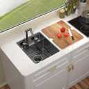 15 Inch Undermount Bar Sink with Folding Faucet, Gunmetal Black 16 Gauge 304 Stainless Steel RV Sink with Cutting Board, Small Workstation Sinks for RV, Wet Bar, Prep Sinks #TLRV-0017