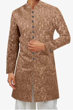 Runcati Mens Kurta Sherwani Coats Kaftan Indian Ethnic Royal Suits Mandarin Collar Wedding Festive Party Blazer, Size Large