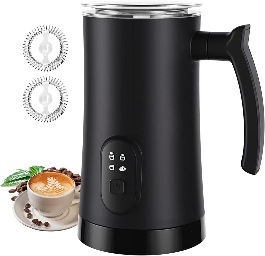 MUMAO Milk Frother, 4-in-1 Electric Milk Steamer, 350ml/ 11.8oz Automatic Frother Machine for Coffee, Warm and Cold Foam, Temperature Control for Latte, Cappuccino, Hot Chocolate