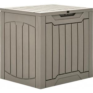 YITAHOME 31 Gallon Outdoor Storage Box, Resin Deck Box and Waterproof Package Delivery Box for Gardening Tools, Pool Supplies, Patio Furniture, Lockable, Taupe
