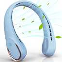 FrSara Bladeless Portable Neck Fan, 5200mAh, 3-Speed, 360 Surround Wind, Ultra-Quiet, USB Rechargeable, Wearable Portable Fan, Avocado Green