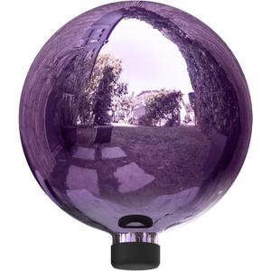 Alpine Corporation 10" Diameter Indoor Outdoor Glass Gazing Globe Garden Decor, Purple