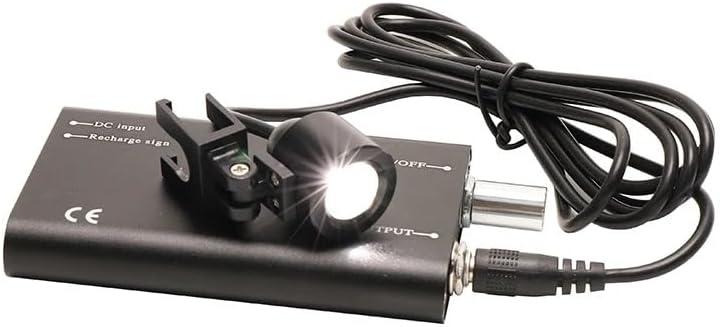 Insert Type Headlight for Dental Loupes Portable LED Headlamp for Magnifiers Rechargeable Battery (Black)