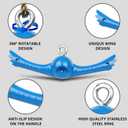 YAMIPROBI Ninja-Twister Swing Spins Set: Slackline Attachments - 360 Handle Twist-Spin Flips Toy Activate Ninja Powers Warrior Accessories Kids Hang Toys for Playground Backyard Blue, 15 inches by 5.3 inches
