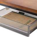 Under Desk Drawers for Organization, Pull Slide out Drawer Underneath Table With Lip, Attachable Under Shelf Pencil Drawer, Clear Light Black