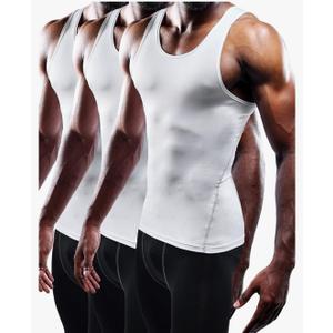 NELEUS Men's 3 Pack Athletic Compression Under Base Layer Sport Tank Top XL