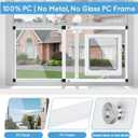 Unbreakable PC Cat Door for Window – 100% Polycarbonate | No Metal Frame & Glass | Fits 32"-37" Width Window, 1-Min Install, Adjustable Window Cat Door Insert with 4 Locking Models