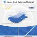 OutdoorLines Waterproof Boat Cover 16-18.5 Ft Long Blue - Heavy Duty UV Resistant Trailerable for V-Hull, Tri-Hull, Bass, Runabout, Fish & Ski, Pro-Style Fishing