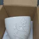 10 Inch Plant Pot Ceramic Planter Pot with Drainage Hole and Saucer Round Planter Large Flower Pot for Indoor Outdoor Plants Home Garden Decor White