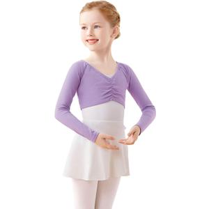 Kids Girls Ballet Wrap Tops Long Sleeve Crop Dance Sweaters for Leotards (9-10 Years)