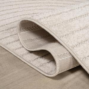 Minimalist Geometric Indoor/Outdoor Area Rug, Modern, Contemporary, Geometric, Bohemian, Bedroom, Kitchen, Living Room, Non Shedding, Ivory/Cream 2x3 Beige