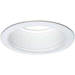 HALO E26 Series 6 in. White Recessed Ceiling Light Fixture Trim with Tapered Baffle and White Ring Overlay