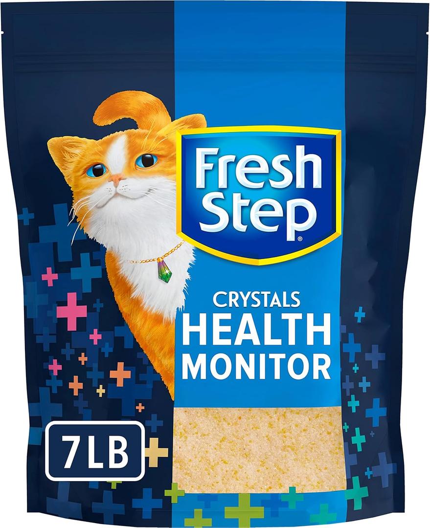 Fresh Step Crystals Health Monitoring Cat Litter, Color-Changing Litter Helps Detect Irregularities in Cat Urine, Controls Odor for 30 Days, 7 lb. Bag
