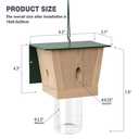 Carpenter Bee Trap for Outside - Green Pentroof Shed Style Nature Hanging Wood Carpenter Bee Traps Outdoor - Best Bee Trap - Insect Traps with Removable Vault (1 Pack)