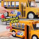 Maxx Action Mega School Bus Toy with Joystick Controls, Real Working Microphone, Lights and Sounds, Sliding Roof, Friction Powered