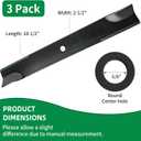 02961700 High Lift Mower Blades, Compatible with A riens Gra vely 54" Deck, 70763400 Replacement Compatible with A riens Zoom XL/ Gra vely ZTXL 2554 ZTXL 2448 ZTXL 2548 ZTXL 48" Zero Turn Mowers
