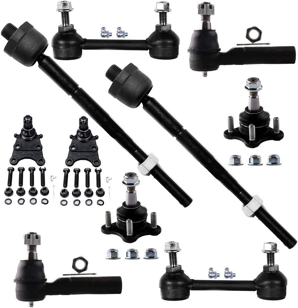 SCITOO 10-PC SET Suspension Kit For Chevrolet Colorado For GMC Canyon For Isuzu i-280 Front Sway Bar End Link,Inner Tie Rod End,Lower Ball Joint,Outer Tie Rod End,Upper Ball Joint