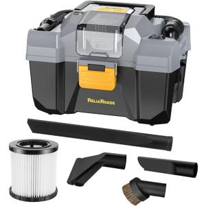 20V Cordless Vacuum Cleaner-Wet/Dry Shop Vac,2.6 Gallon Capacity,Compatible with DeWALT Batteries (Battery Not Included),Ideal for Cleaning Car,Home Spaces,and Workshops RCSV-20